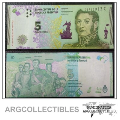 Argentina Billete 5 Pesos P-359 / BOT-3903 2015 UNC Serie C