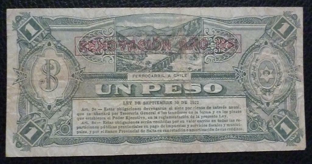 ARGENTINA Billete 1 Peso, P.S2136 VF 1931 (Salta) - Imagen 2