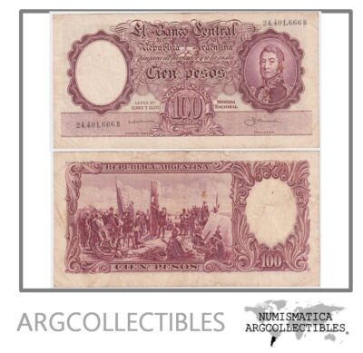 Argentina Billete 100 Pesos P-272a/BOT-2051 VF 1958 Serie B