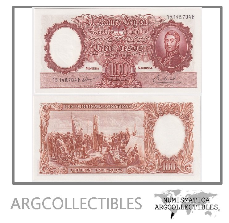 Argentina Billete 100 Pesos P-277/BOT-2081 UNC 1967 Serie F