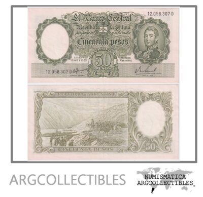 Argentina Billete 50 Pesos P-271d/BOT-2024 XF+ 1967 Serie D
