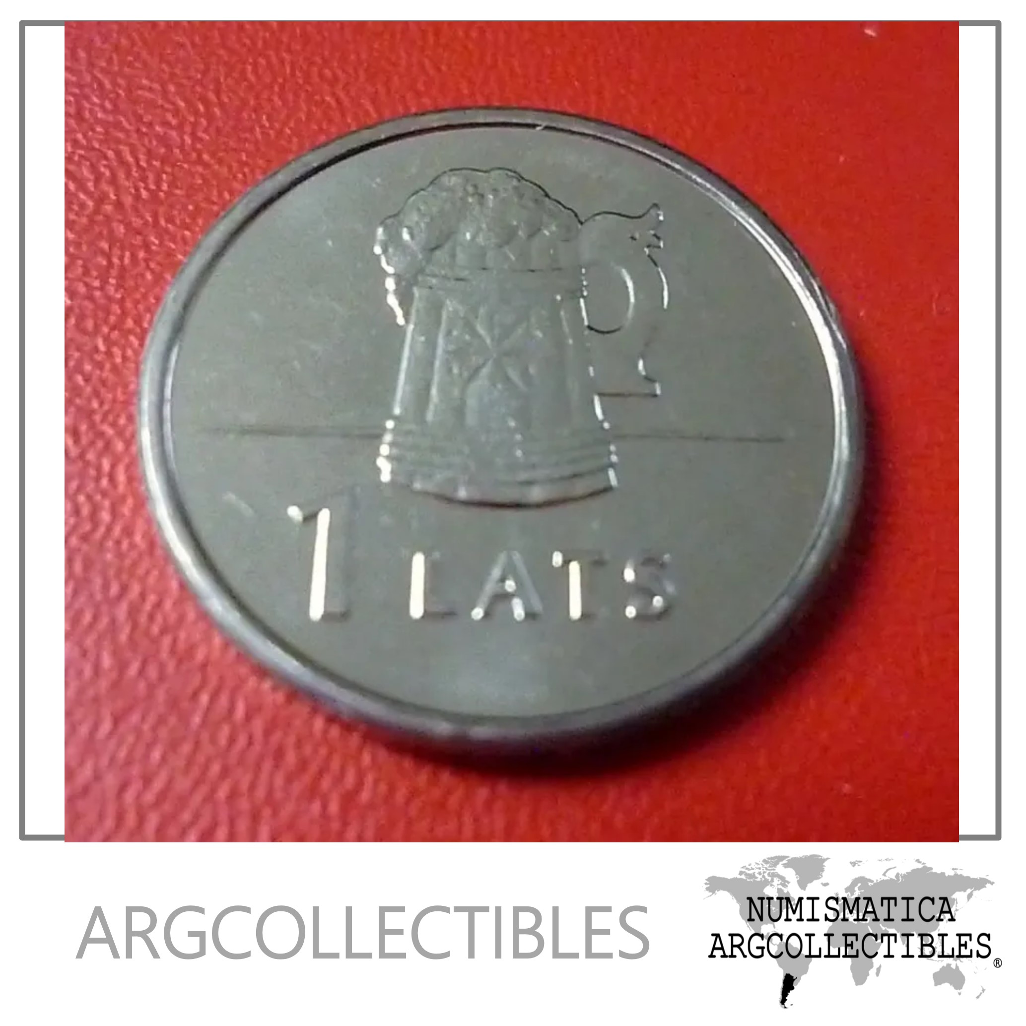 Letonia Moneda Jarro De Cerveza 1 Lats 2011 Condicion Unc