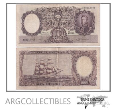 Argentina Billete 1.000 Pesos P-274a/BOT-2144a VF 1959 Serie B