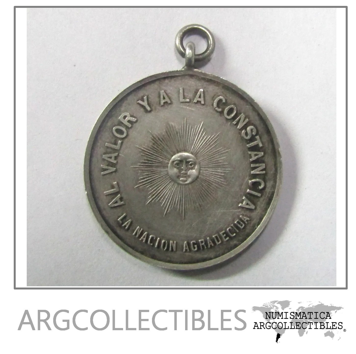 Argentina 1889 Medalla Condecoracion Plata Guerra Paraguay