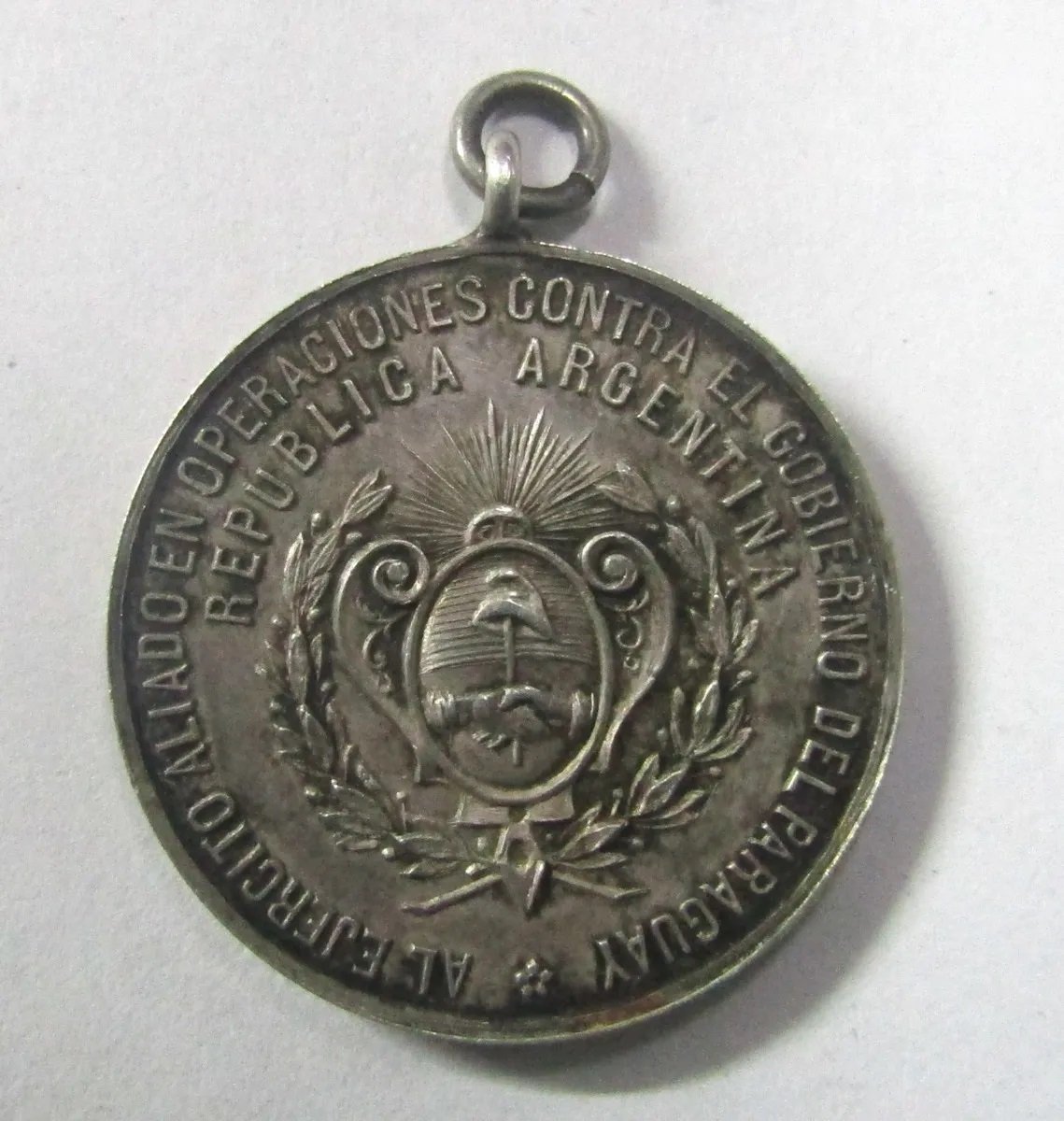 Argentina 1889 Medalla Condecoracion Plata Guerra Paraguay - Imagen 2