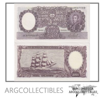Argentina Billete 1.000 Pesos P-279b/BOT-2167 AU 1968 Serie D