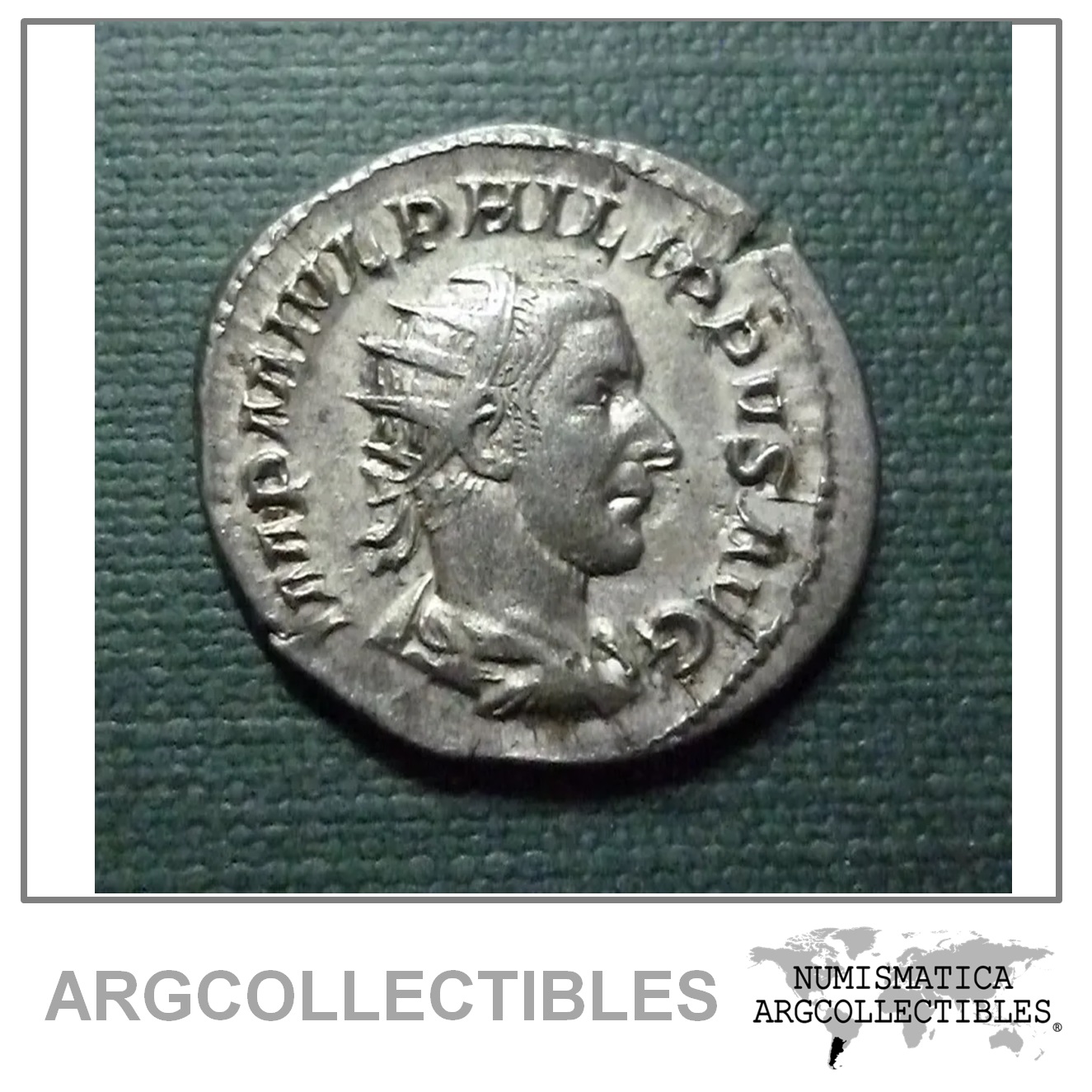 Roma Moneda Ar Antoniniano De Plata Año 244 Dc Emperador Filipo I El Arabe A136