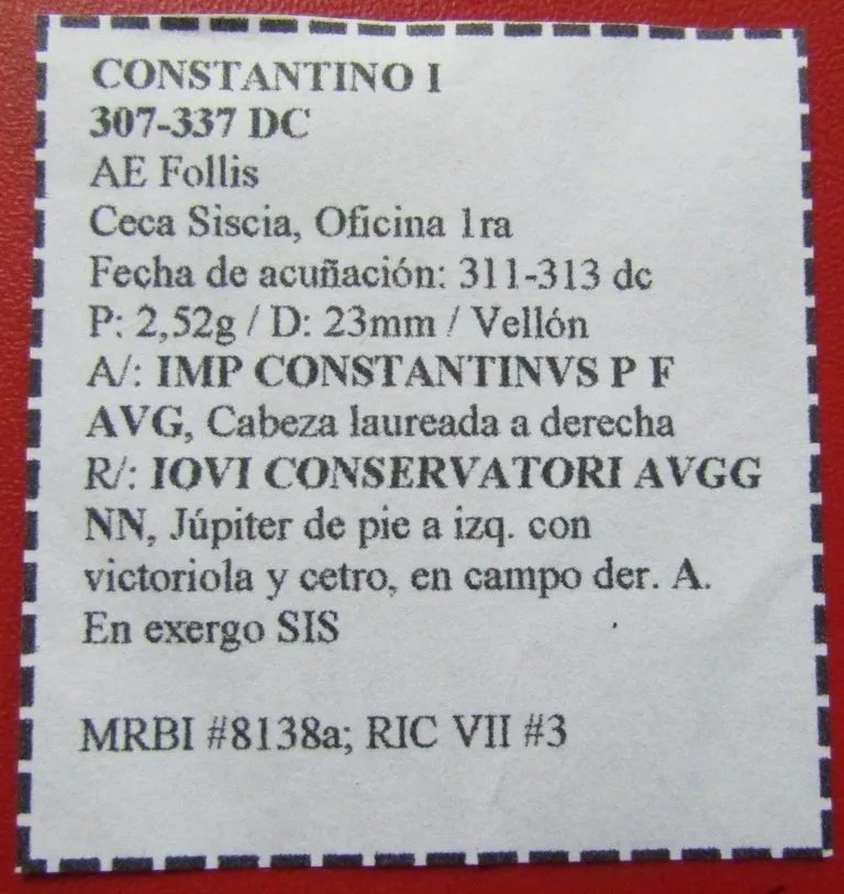 Roma Moneda Ae Follis Siscia 311 Dc Emp Constantino I Bb15 - Imagen 3