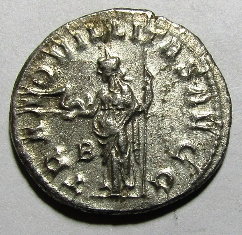 Roma Imperio Romano Emperador Filipo I Moneda Ar Antoniniano De Plata Año 248 Dc Reverso Tranquilidad F47 - Imagen 2