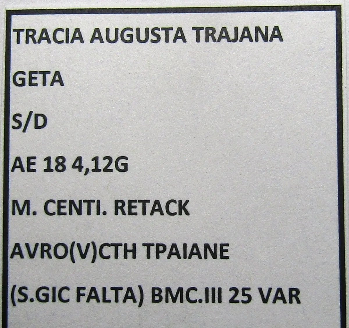 Roma Imperio Romano Geta Moneda Local Augusta Trajana Tracia - Imagen 3