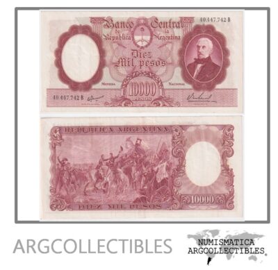 Argentina Billete 10.000 Pesos P-281b/BOT-2196 XF 1968 Serie B