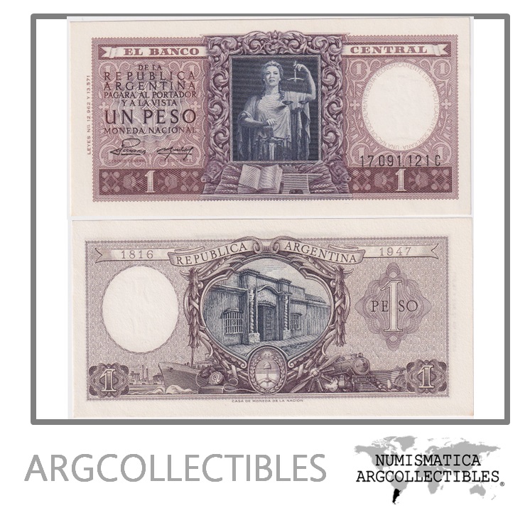 Argentina Billete 1 Peso 1954 P-260b/BOT-1913 UNC (Serie C)