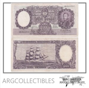 Argentina Billete 1.000 Pesos P-274b/BOT-2159 VF+ 1965 Serie C