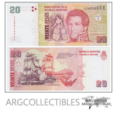 Argentina Billete 20 pesos P-355 / BOT-3526 UNC 2013 Serie E