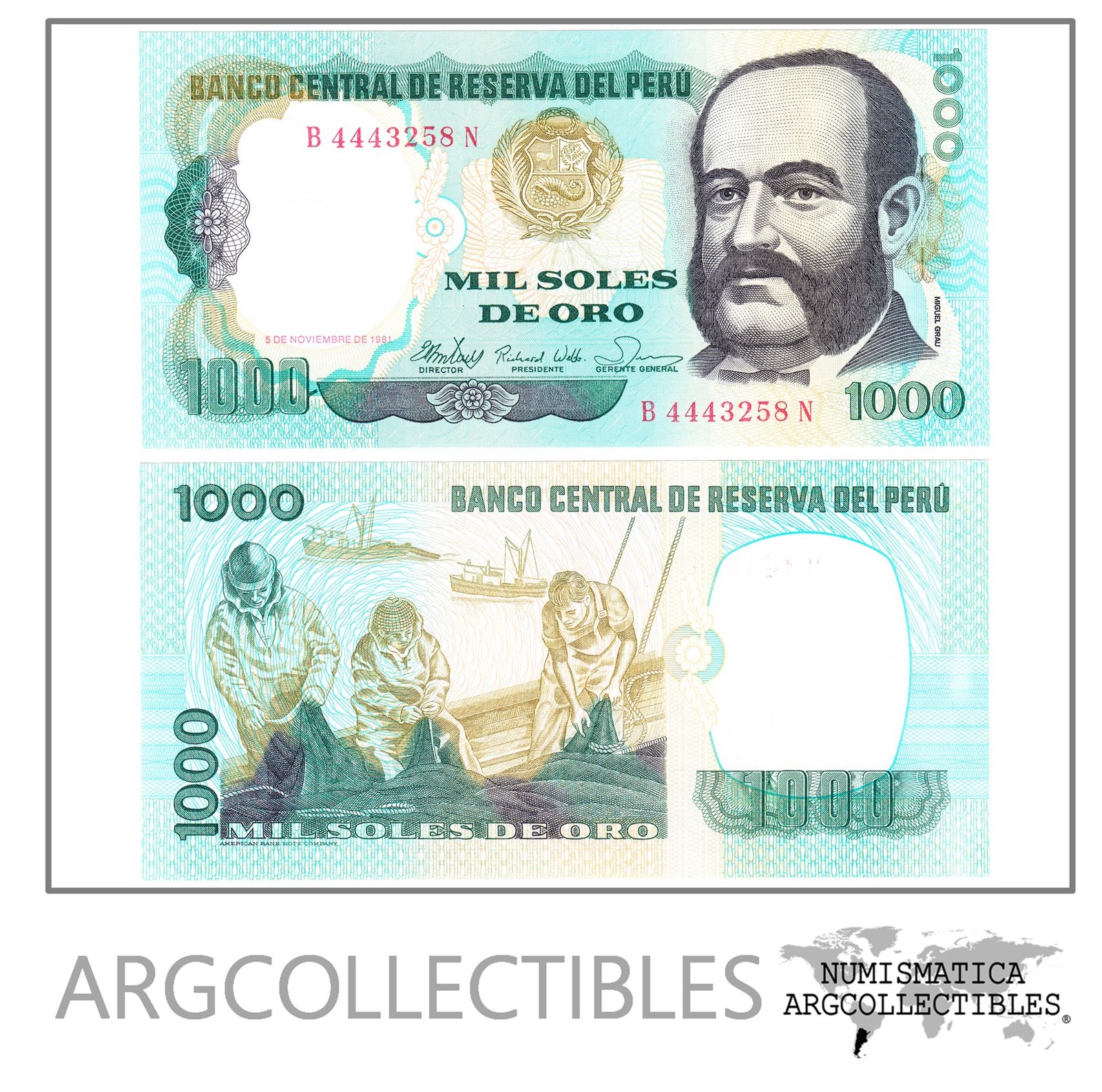 Peru Billete 1000 Soles de Oro, Pick 122 UNC 1981