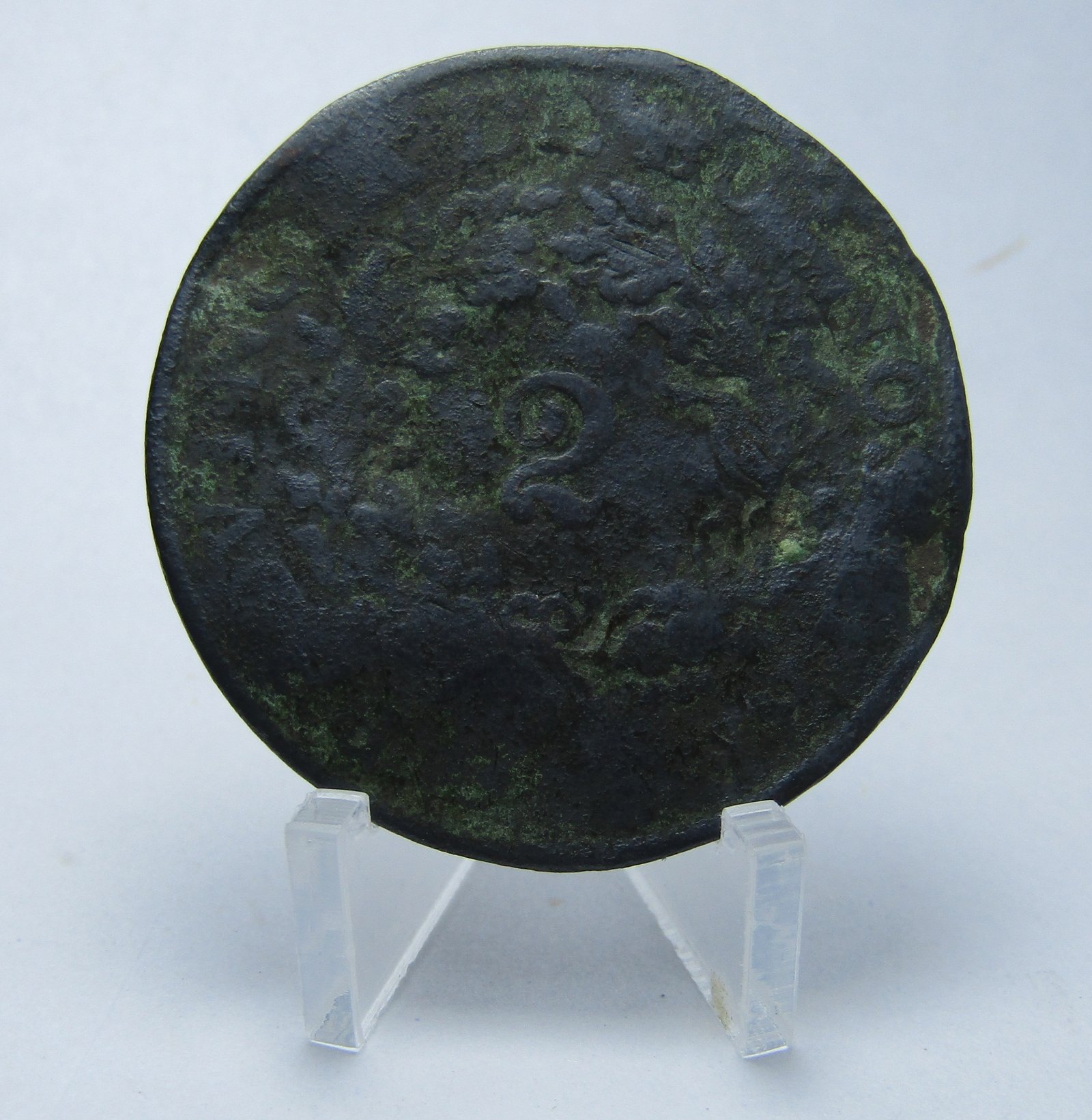 Argentina (BSAS) Moneda 2 Reales Cobre Año 1854 Km-9 F- - Imagen 2