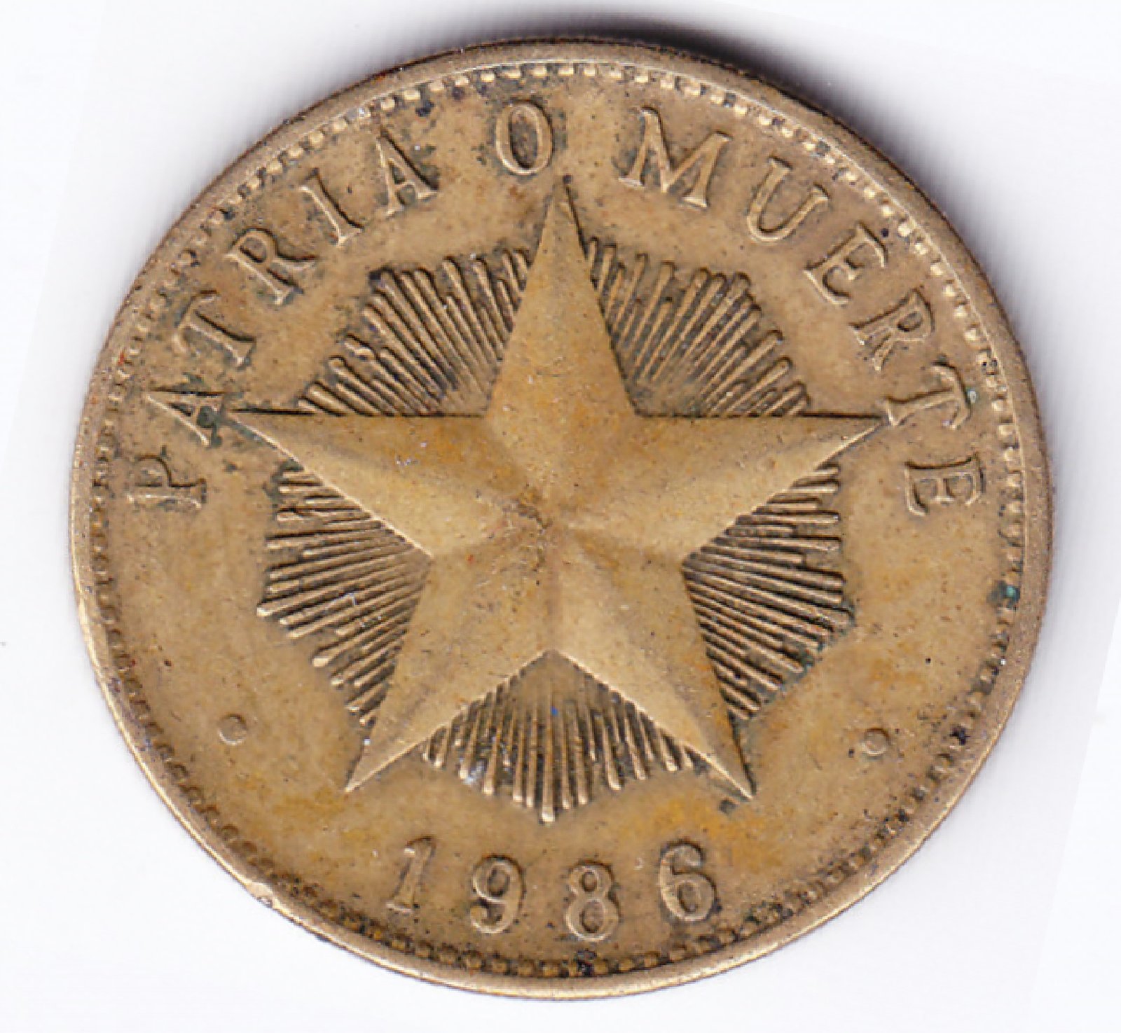 Cuba Moneda 1 Peso Laton Año 1986 KM-105 Condicion Vf - Imagen 2