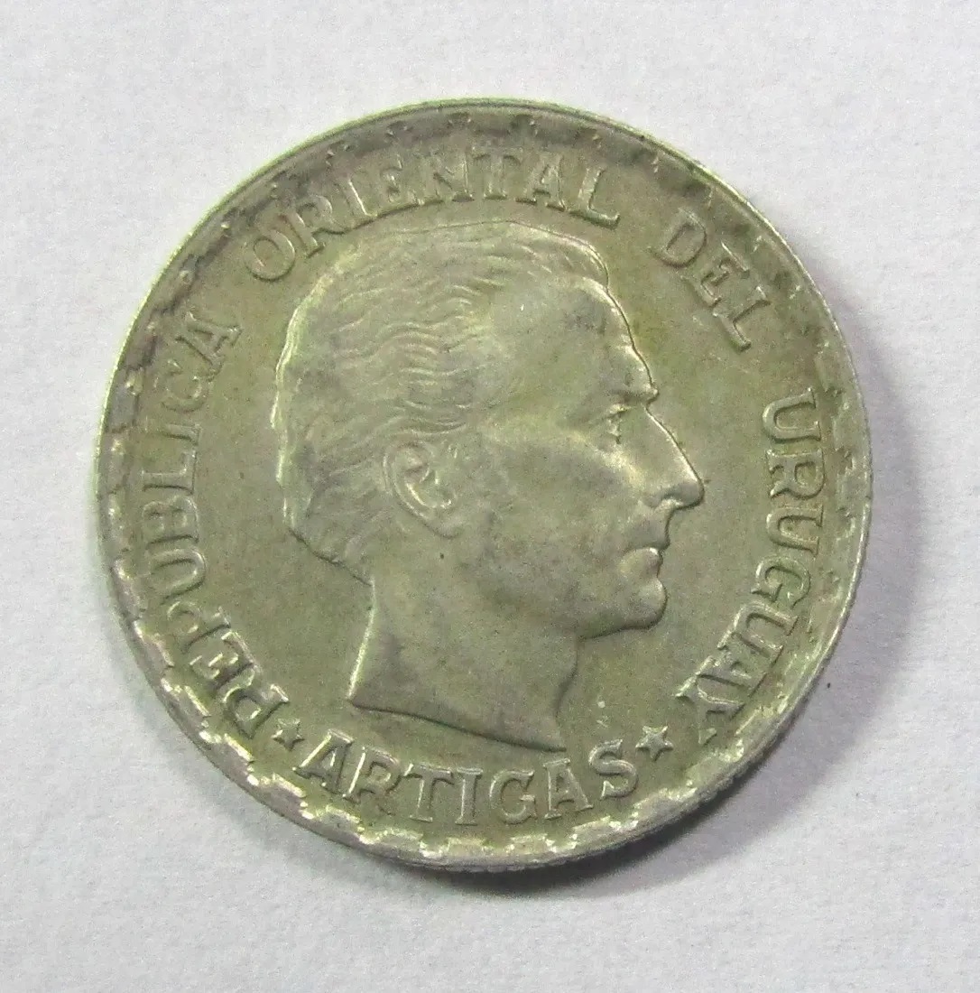 Uruguay 50 Centimos Plata 1943 Jose Gervasio Artigas Au Km31 - Imagen 2