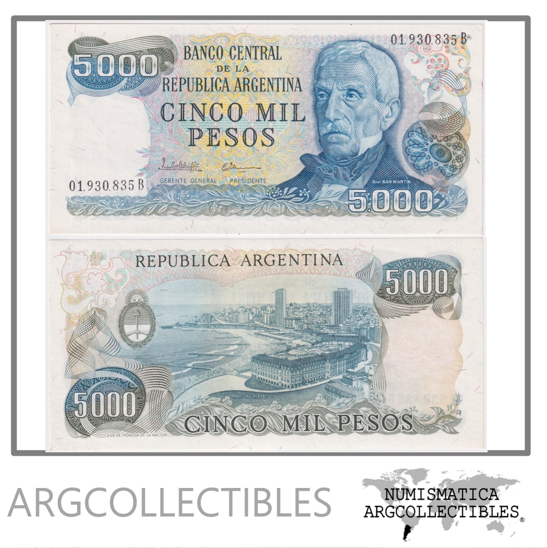 ARGENTINA Billete 5000 Pesos 1981 P-305/BOT-2473 UNC Serie B