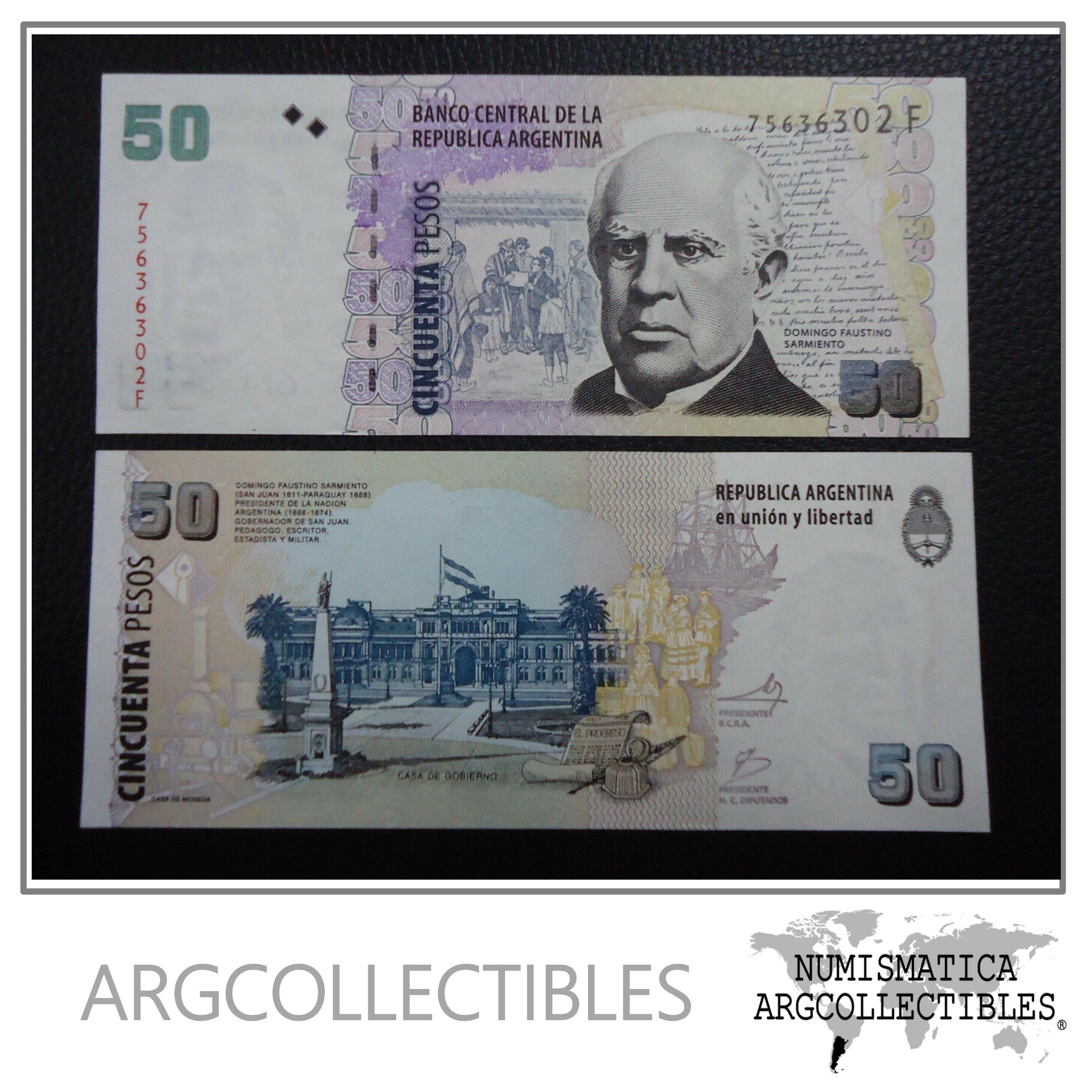 Argentina Billete 50 pesos P-356 / BOT-3627 UNC 2012 Serie F