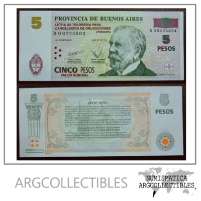 Argentina Billete 5 pesos de emergencia, P.S2312B UNC 2006 (Buenos Aires)