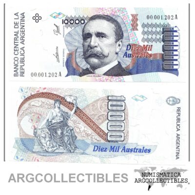 ARGENTINA Billete 10000 Australes 1989 P-334a/BOT-2878 UNC (SERIE A) (NUMERO BAJO)