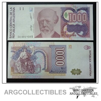 ARGENTINA Billete 1000 Australes 1989 P-329a / BOT-2854a UNC (SERIE A)
