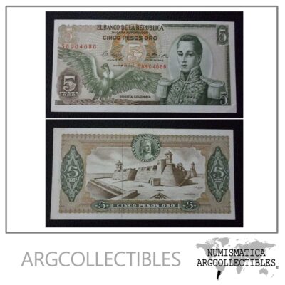 Colombia Billete 5 Pesos Oro, Pick 406a AU 1963