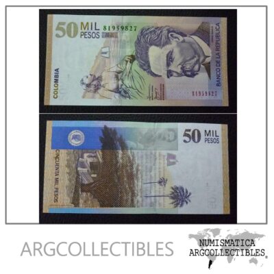 Colombia Billete 50000 Pesos. Pick 455 AU 2009