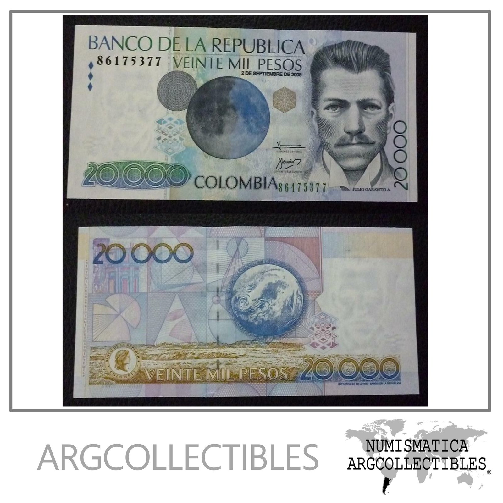 Colombia Billete 20000 Pesos, Pick 454 UNC 2008