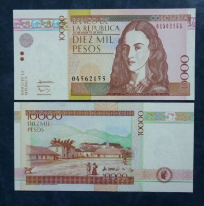 Colombia Billete 10000 Pesos, Pick 453 UNC 2012