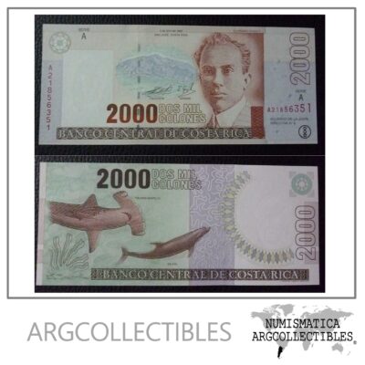Costa Rica Billete 2000 Colones, Pick 265d UNC 2003