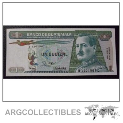 GUATEMALA Billete 1 Quetzal, Pick 66, UNC, 1988 (Firma 1)