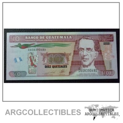 GUATEMALA Billete 10 Quetzales, Pick New, UNC 2014
