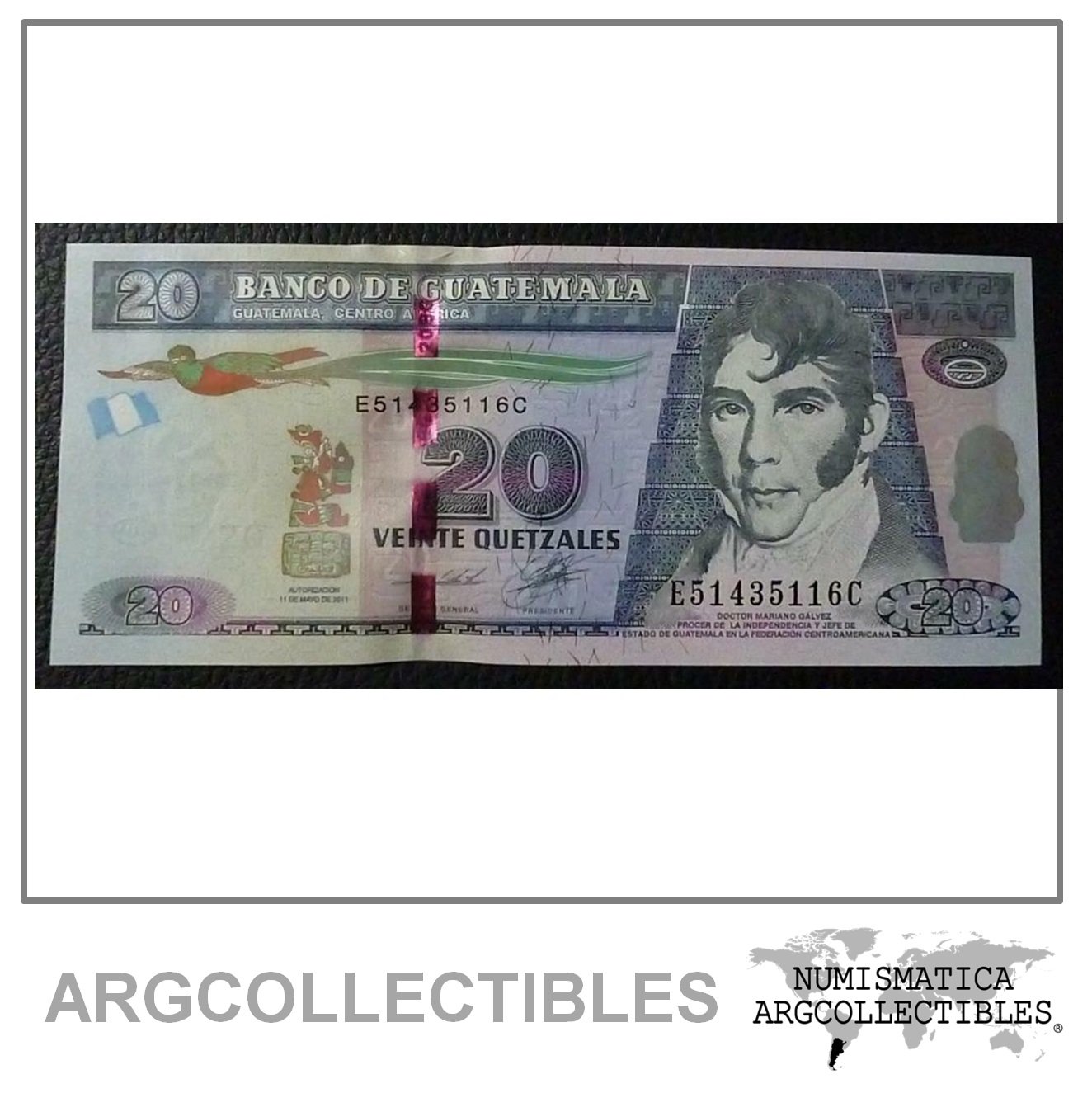 GUATEMALA Billete 20 Quetzales, Pick 124 UNC 2011