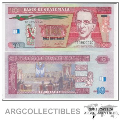 GUATEMALA Billete 10 QUETZALES PICK 117 UNC 2008