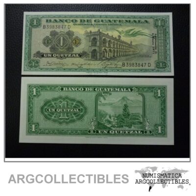GUATEMALA Billete 1 Quetzal, Pick 52h UNC 1971