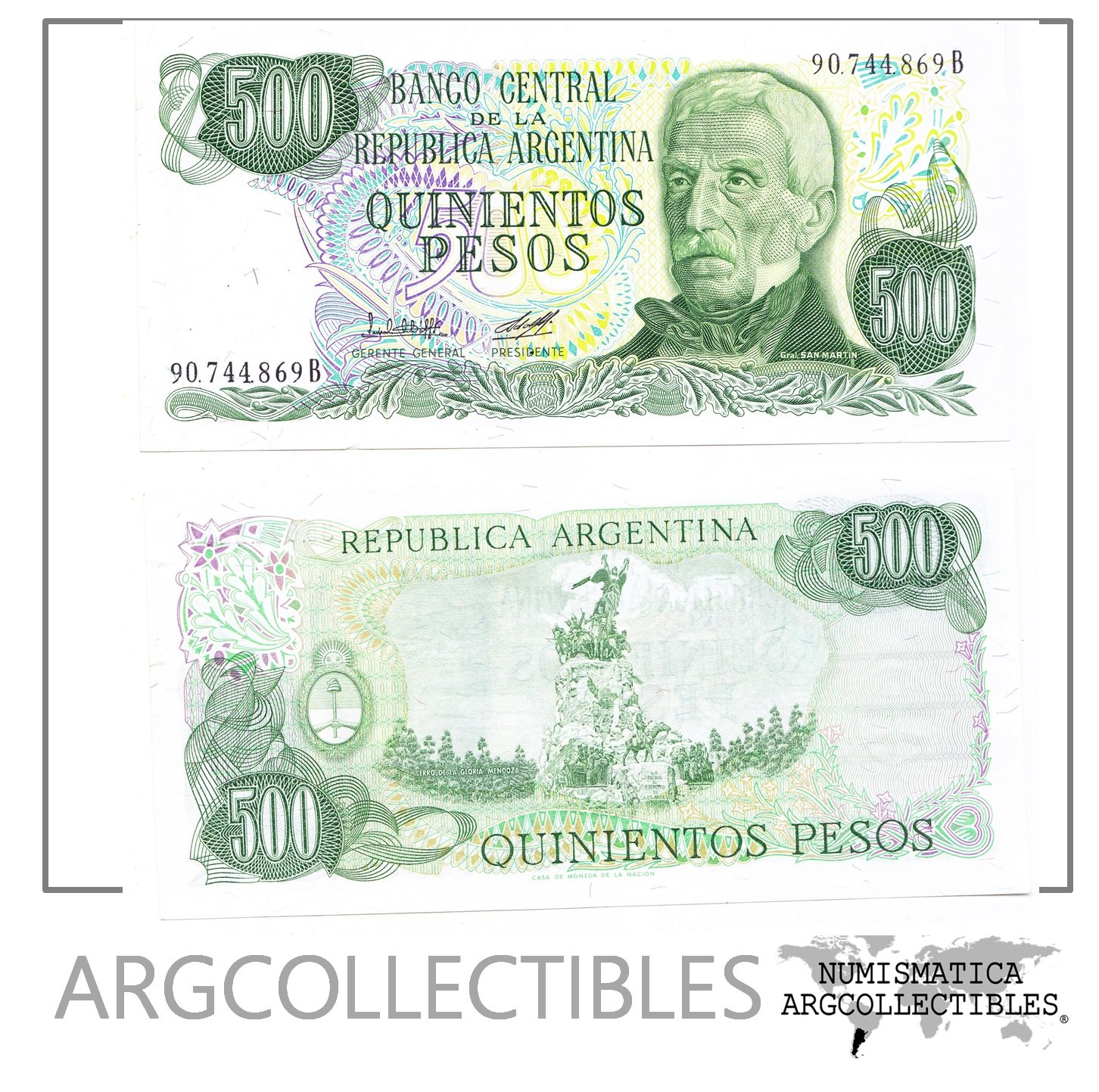 Argentina Billete 500 Pesos 1979 P-303a/BOT-2427 UNC Serie B