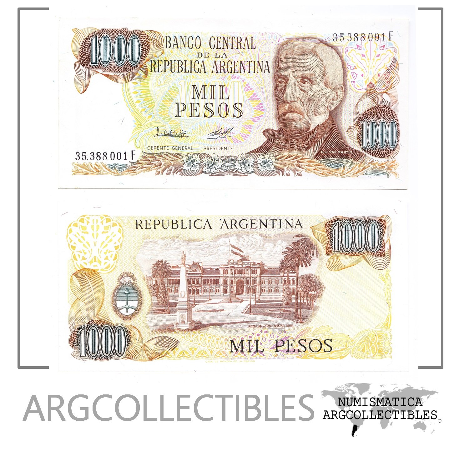 Argentina Billete 1000 Pesos 1979 P-304c/BOT-2450a UNC Serie F