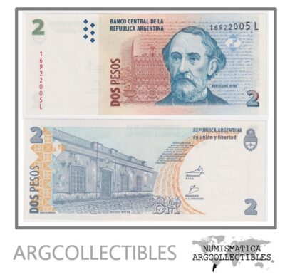 Argentina Billete 2 pesos P-352 / BOT-3241 Unc 2012  Serie L