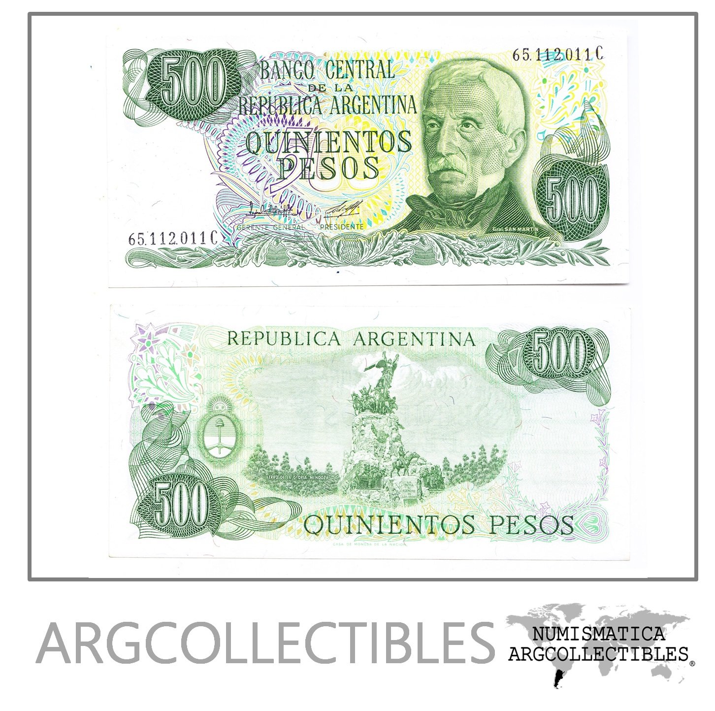 Argentina Billete 500 Pesos 1979 P-303b/BOT-2428a UNC Serie C