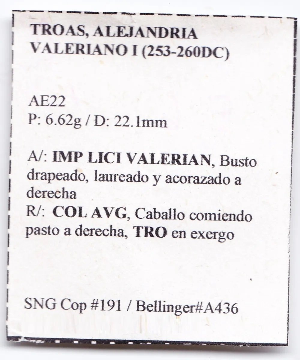 Roma Moneda Ae22 Alejandria De Tróade Valeriano I 253 A178 - Imagen 3