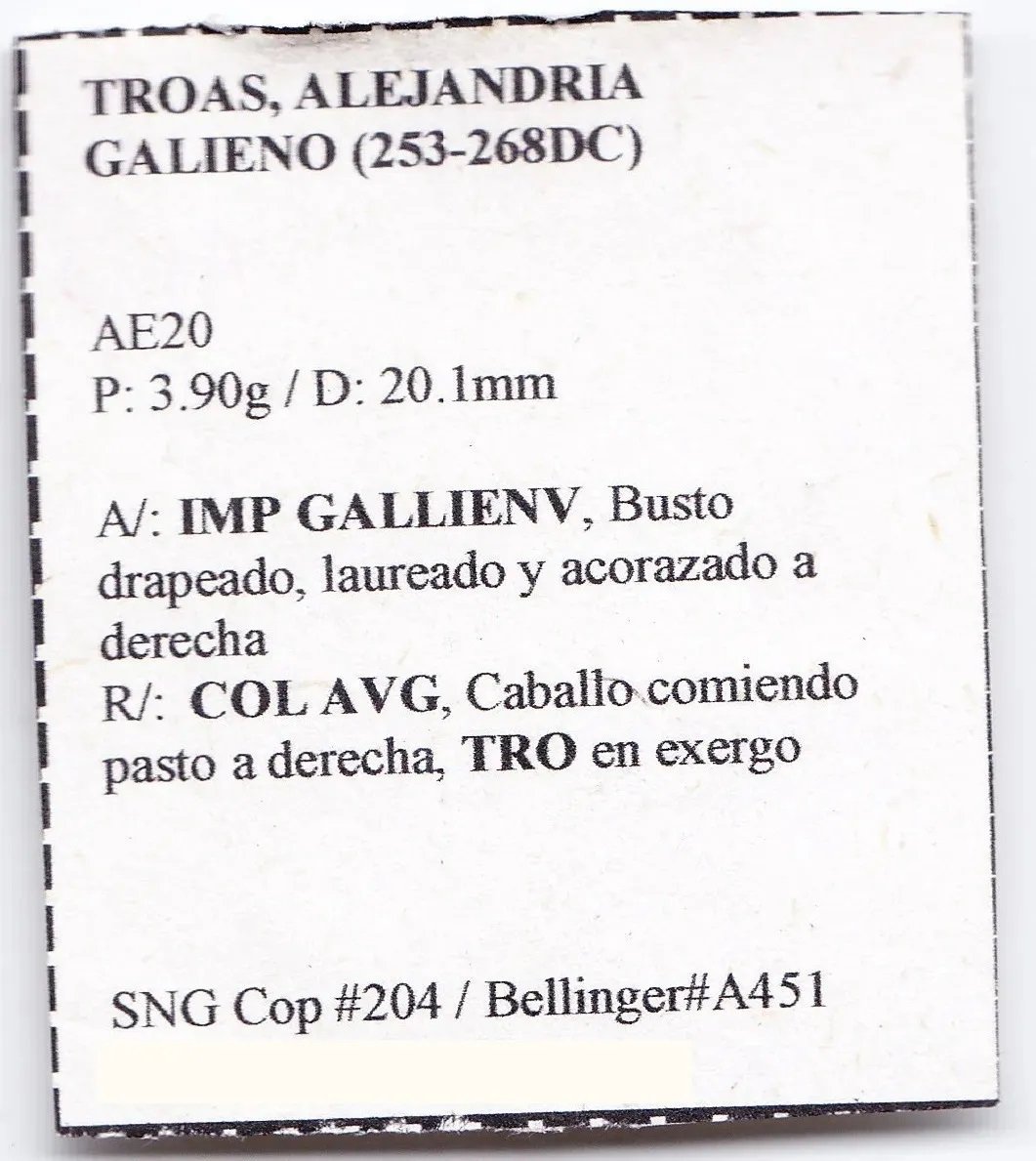 Roma Moneda Ae20 Alejandria De Troade Galieno 253 A153 - Imagen 3