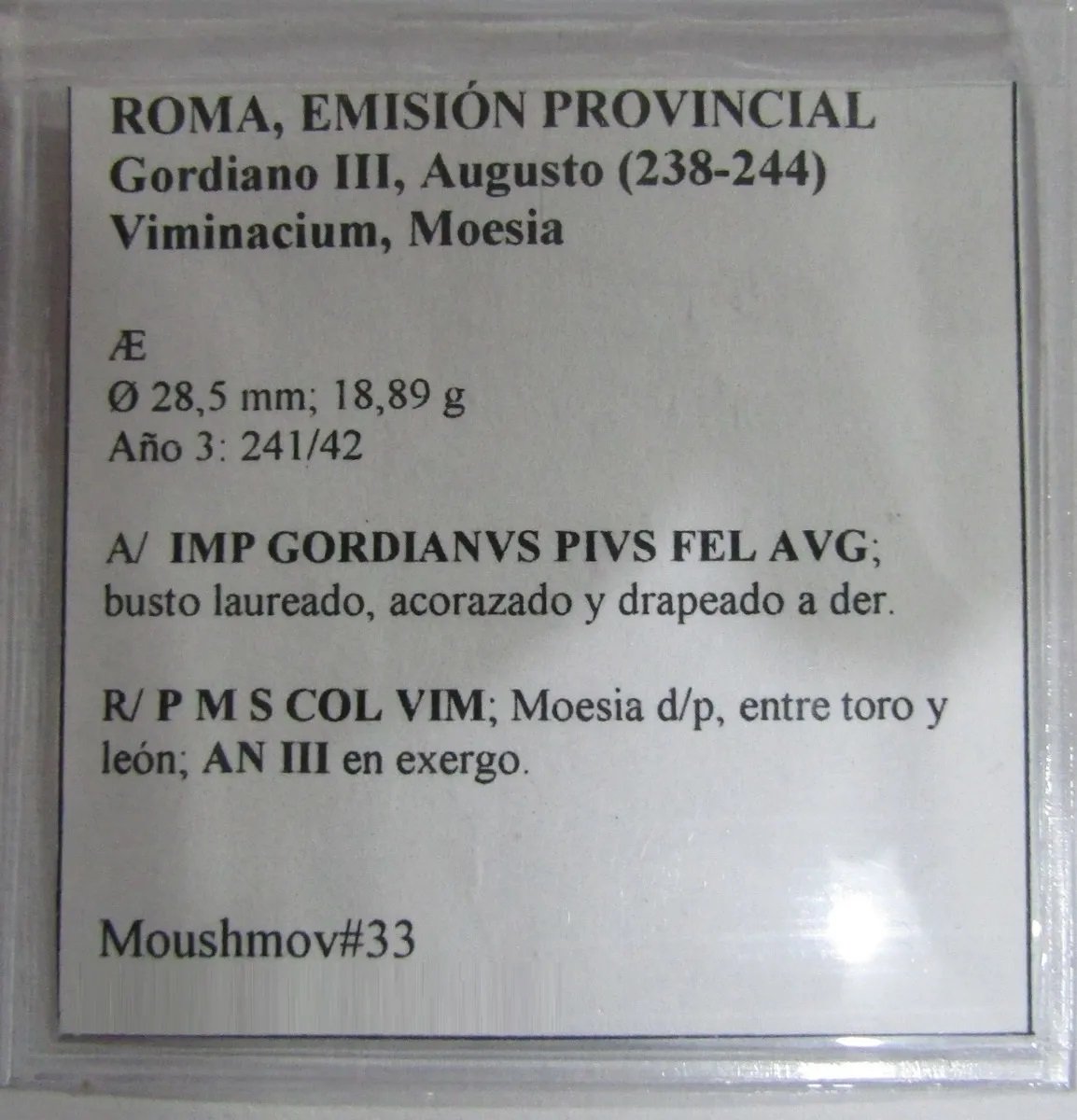 Roma Moneda Bronce Ae Gordiano Iii Viminacium 238 - 244 Rg4 - Imagen 3