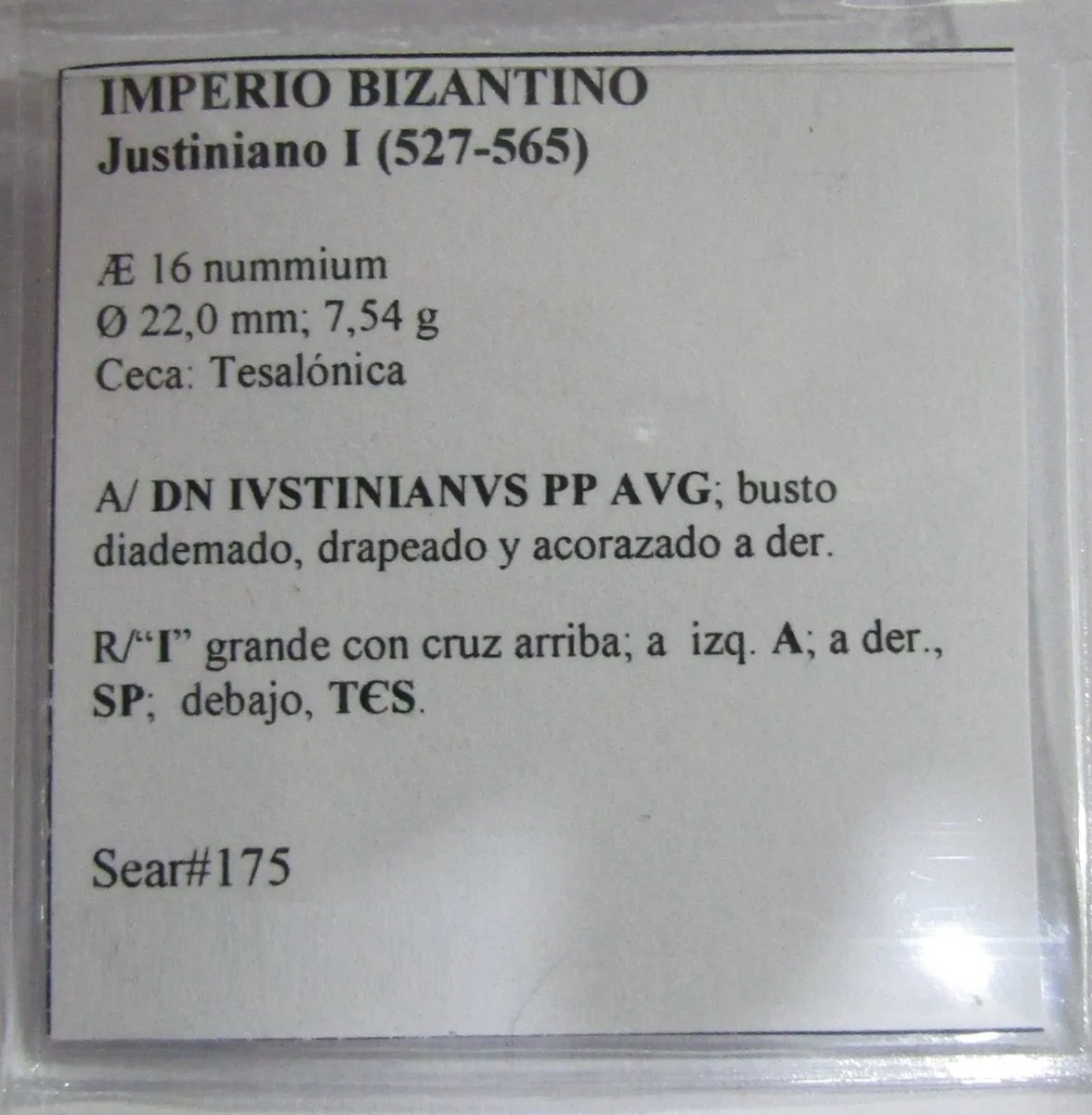 Bizantina Moneda Ae 16 Nummium Justiniano I 527 / 565 Bj2 - Imagen 3