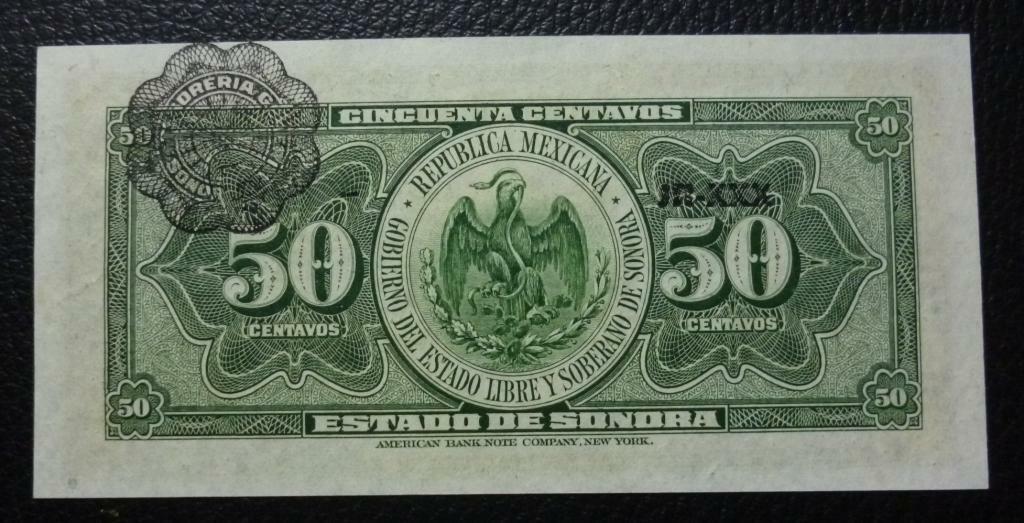 MEXICO Billete 50 Centavos, Pick S1070 UNC 1915 (Sonora) - Imagen 2