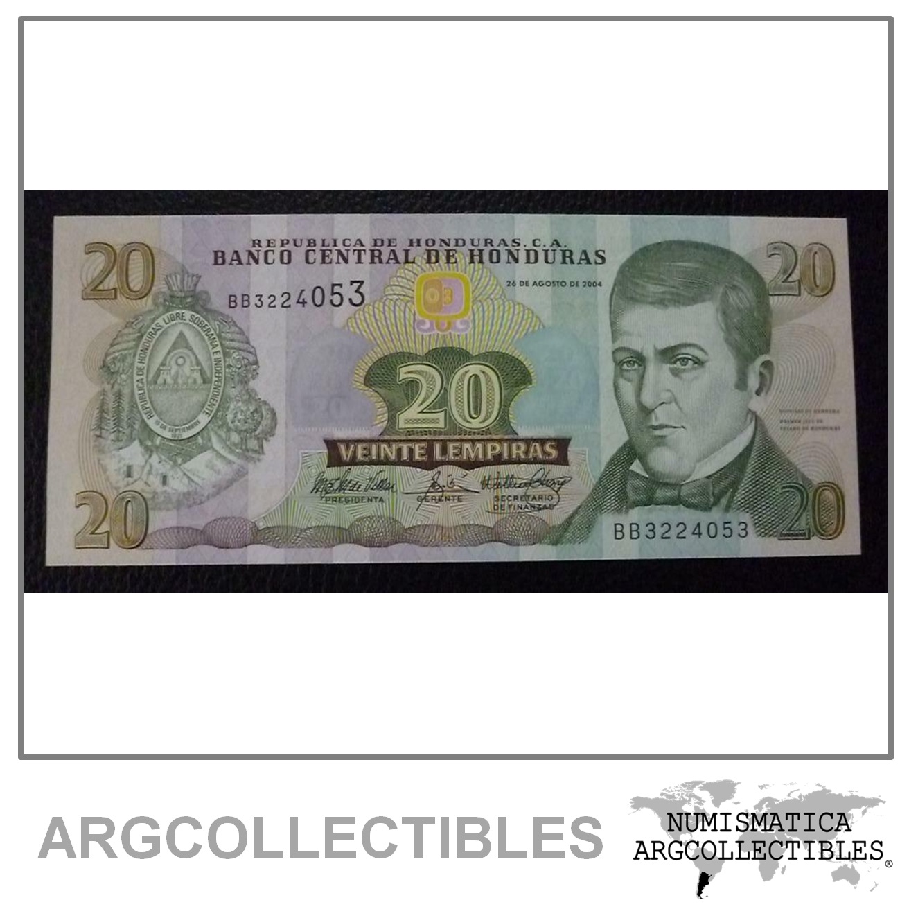 HONDURAS Billete 20 Lempiras, Pick 87c UNC 2004