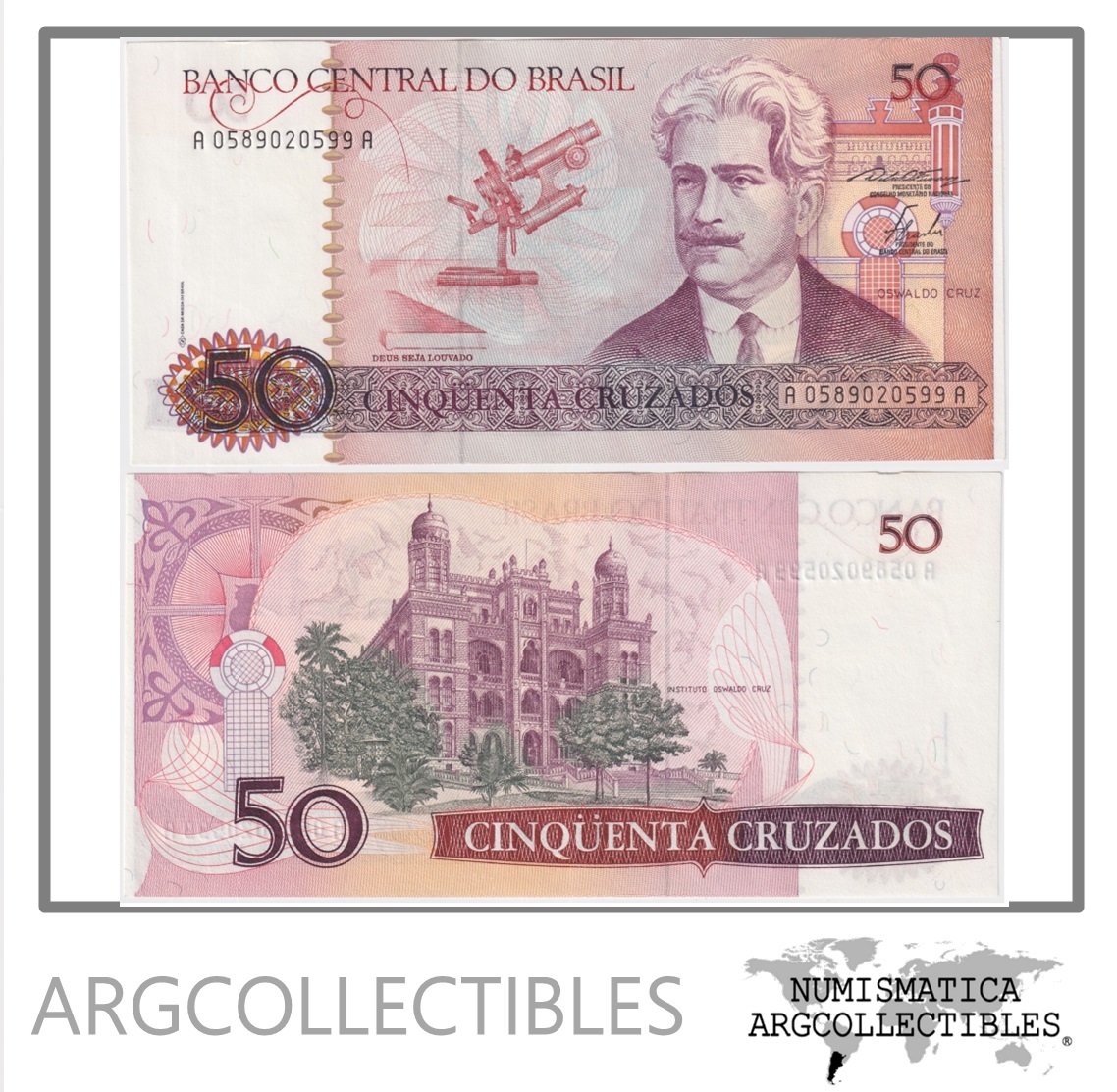 Brasil Billete 50 Cruzados 1986 P-210a UNC