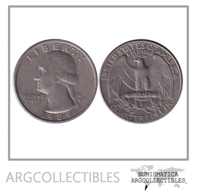 USA Moneda 1/4 Dolar 1989 P Niquel Washington KM-164