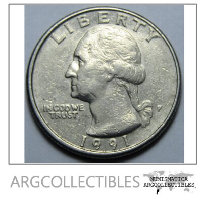 USA Moneda 1/4 Dolar 1991 P Niquel Washington KM-164